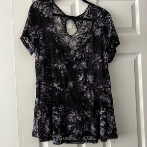 Torrid Size 2 gently used sheer floral blouse
